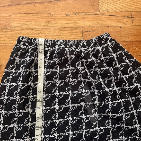 Lisa Says Gah Sheer Black Bow Print Skirt Size XXS - Picture 3 of 7